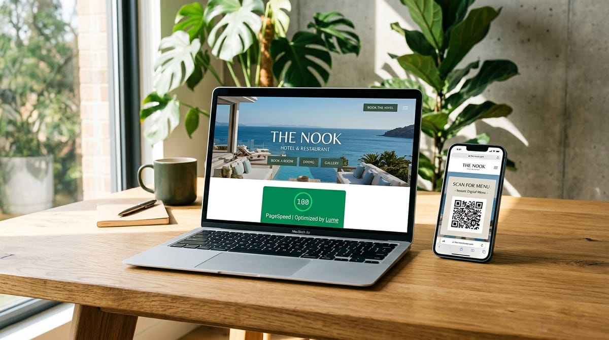 Realizzazione siti web per ristoranti, bar, saloni e B&B con menu QR e prenotazione WhatsApp